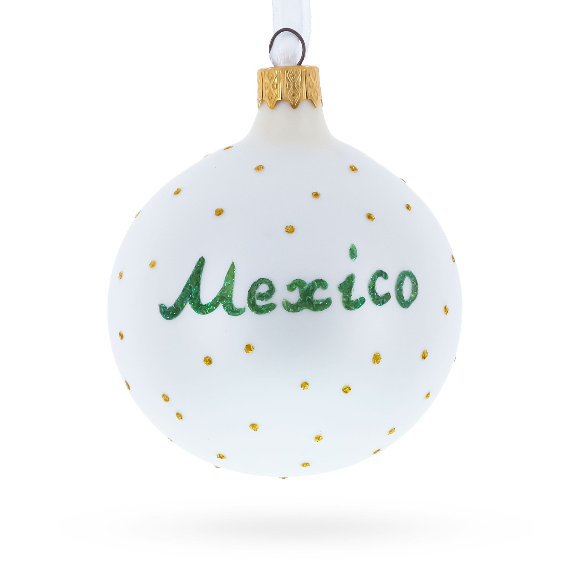 Mexico Coat of Arms Glass Ball Christmas Ornament 3.25 Inches