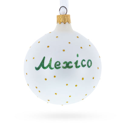 Mexico Coat of Arms Glass Ball Christmas Ornament 3.25 Inches