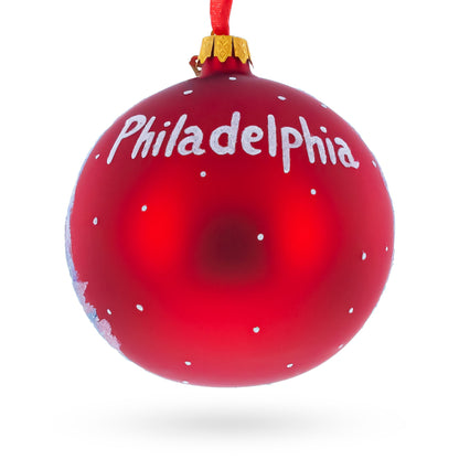 Philadelphia, Pennsylvania Glass Ball Christmas Ornament 4 Inches