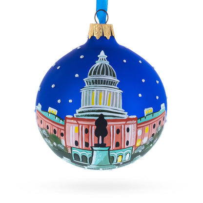 United States Capitol, Washington, DC Glass Ball Christmas Ornament 3.25 Inches