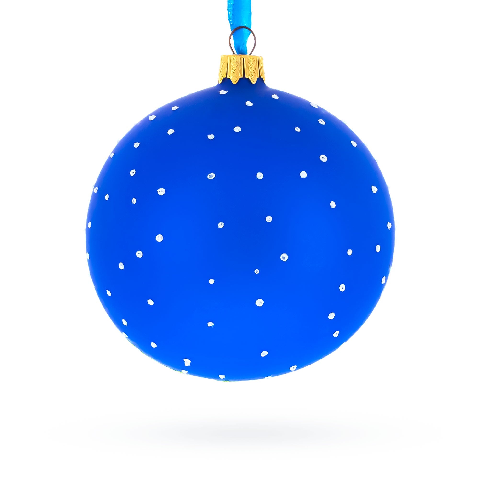 Angel with Peace Pigeons Glass Ball Christmas Ornament 4 Inches