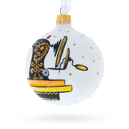Sewing Enthusiast's Delight Glass Christmas Ornament 3.25 Inches