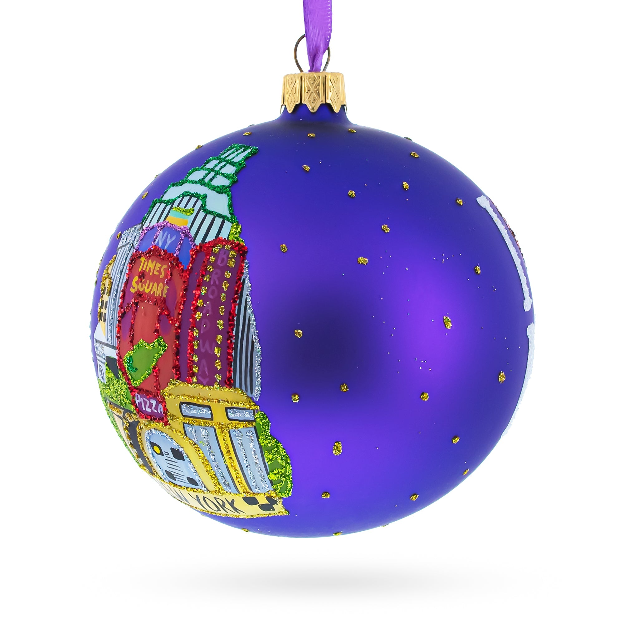 Best of New York City Glass Ball Christmas Ornament 4 Inches