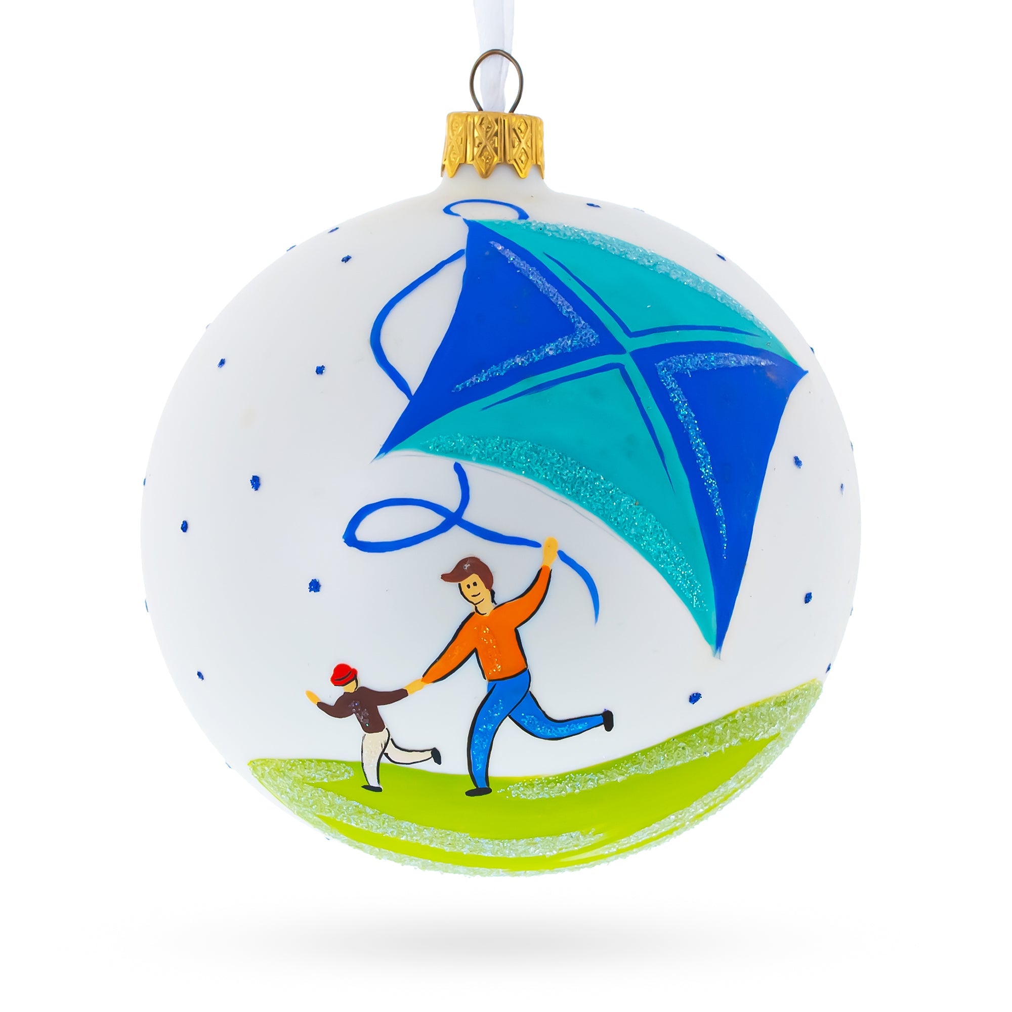 Father's Day Glass Ball Christmas Ornament 4 Inches