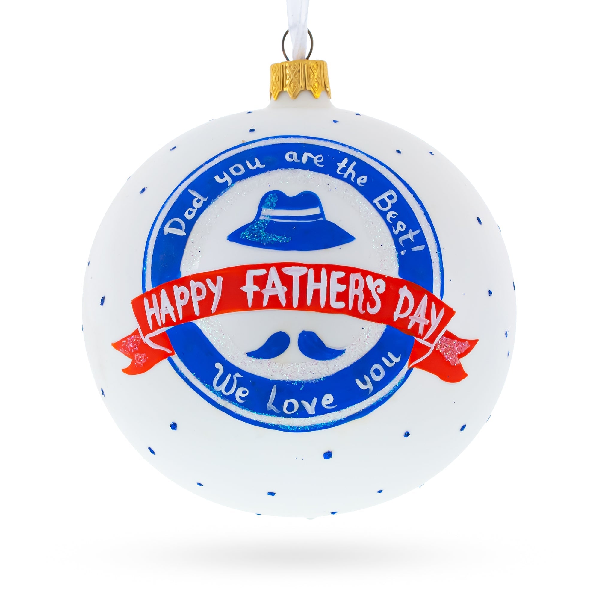 Father's Day Glass Ball Christmas Ornament 4 Inches