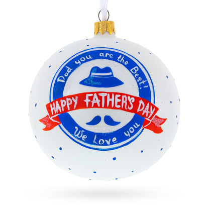 Father's Day Glass Ball Christmas Ornament 4 Inches