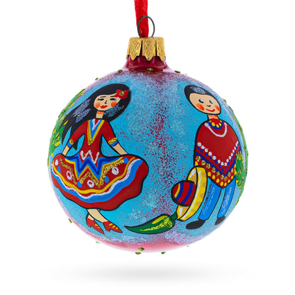 Latin American Dancers Glass Christmas Ornament 3.25 Inches BestPysanky