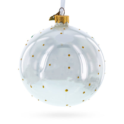 Panda Bears on Tree Branch Glass Ball Christmas Ornament 4 Inches