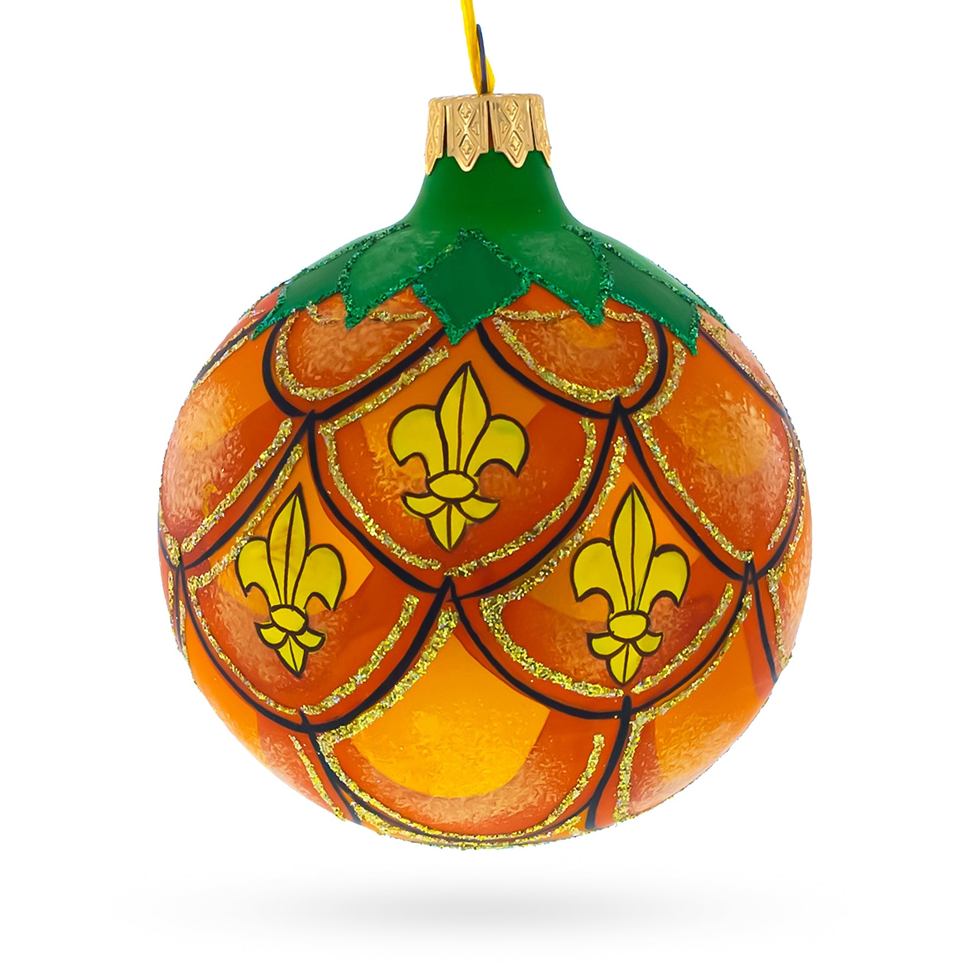 Royal Pineapple Glass Christmas Ornament 3.25 Inches BestPysanky