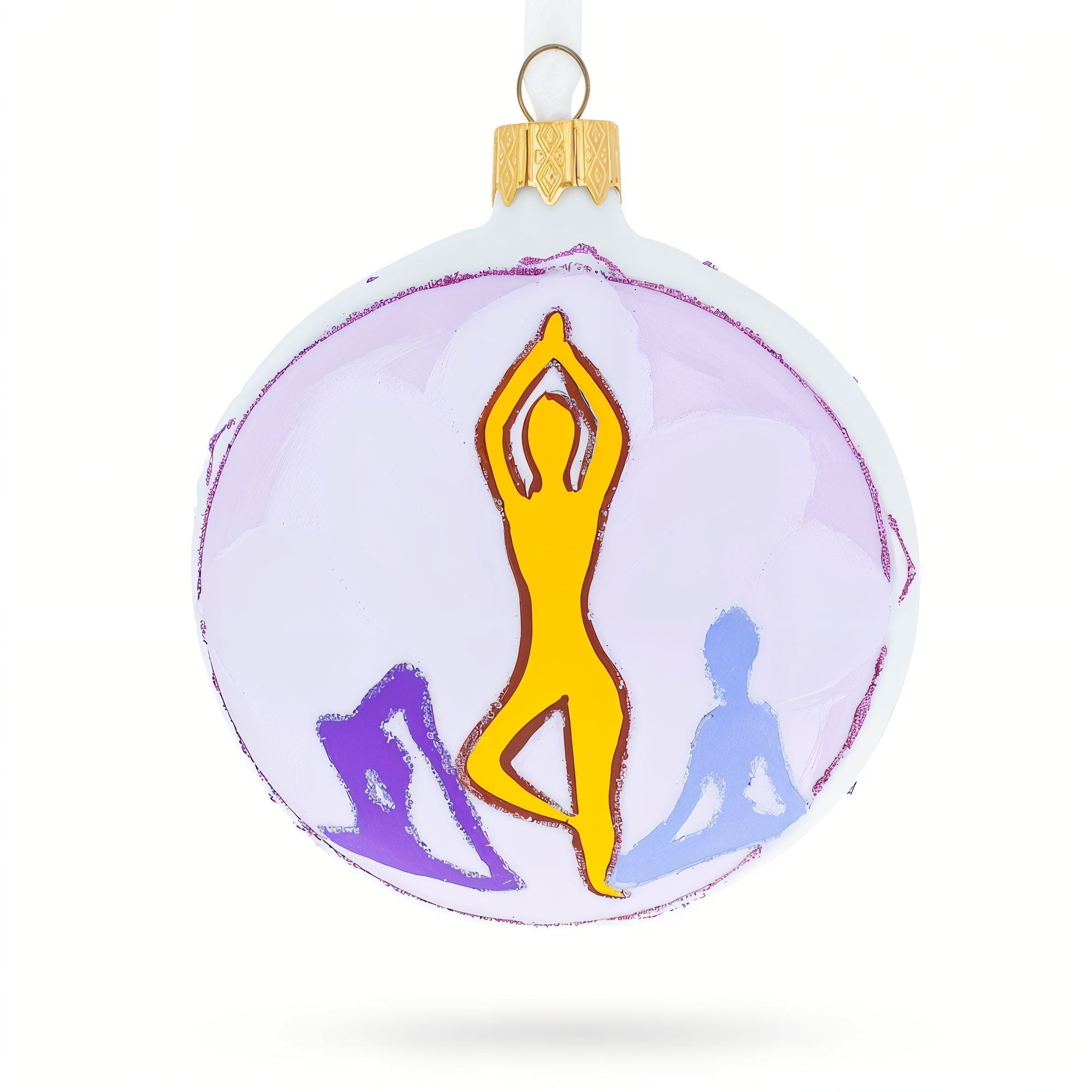Yoga Glass Ball Ornament 3.25 Inches