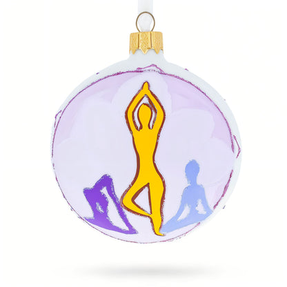 Yoga Glass Ball Ornament 3.25 Inches