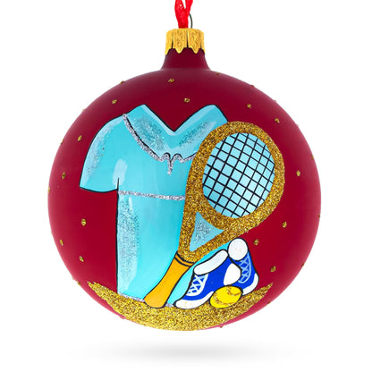 Tennis Glass Ball Christmas Ornament 4 Inches BestPysanky