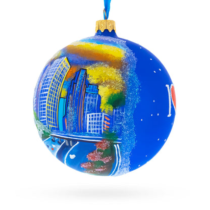I Love Los Angeles, California Glass Ball Christmas Ornament 4 Inches