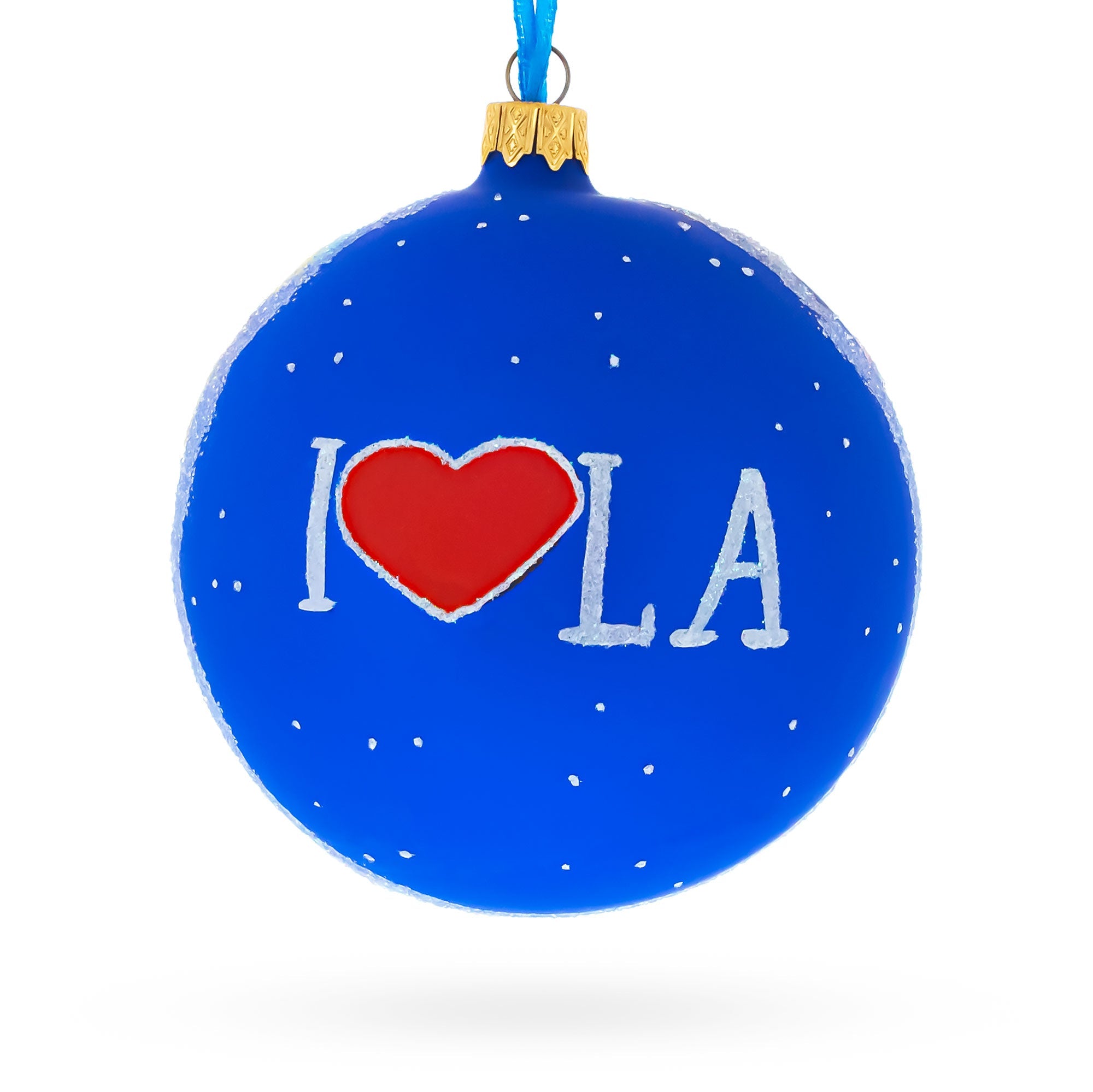 I Love Los Angeles, California Glass Ball Christmas Ornament 4 Inches