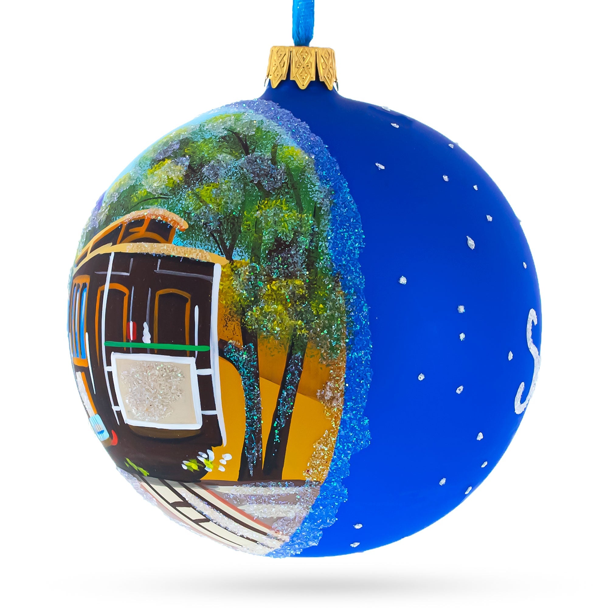 I Love San Francisco, California, USA Glass Ball Christmas Ornament 4 Inches