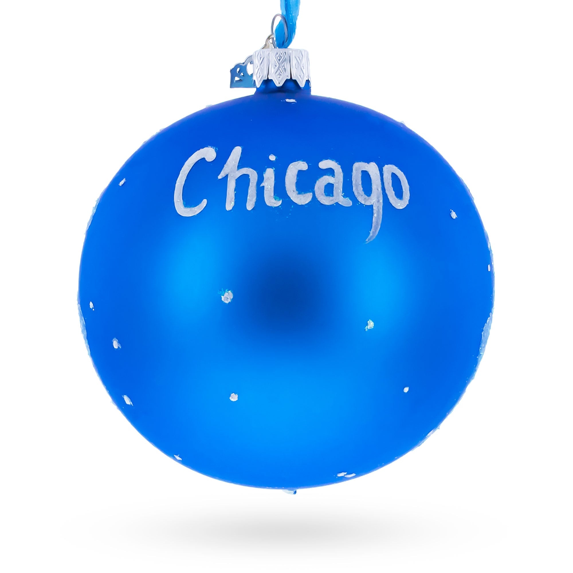 Buckingham Fountain, Chicago, Illinois, USA Glass Ball Christmas Ornament 4 Inches