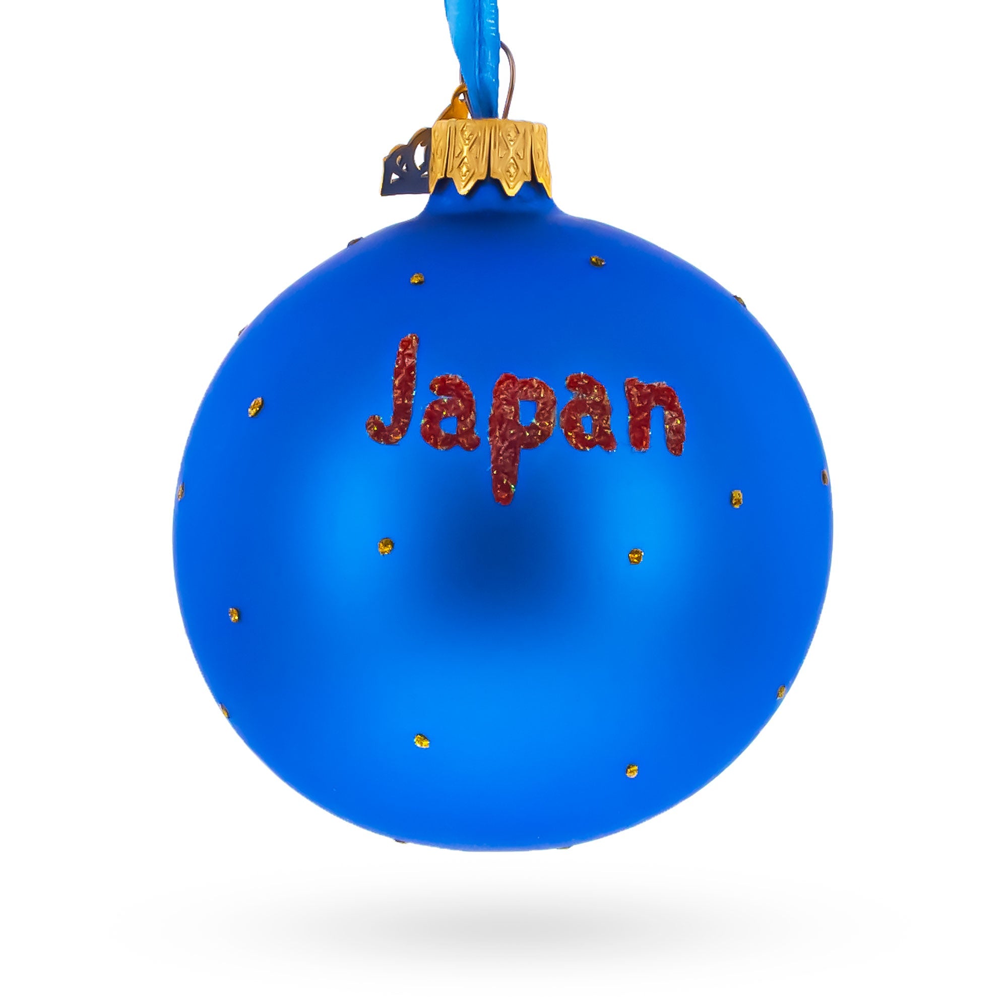 Flag of Japan Glass Ball Christmas Ornament 3.25 Inches