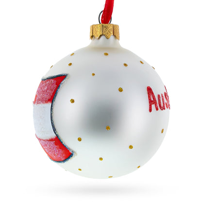 Flag of Austria Glass Ball Christmas Ornament 3.25 Inches