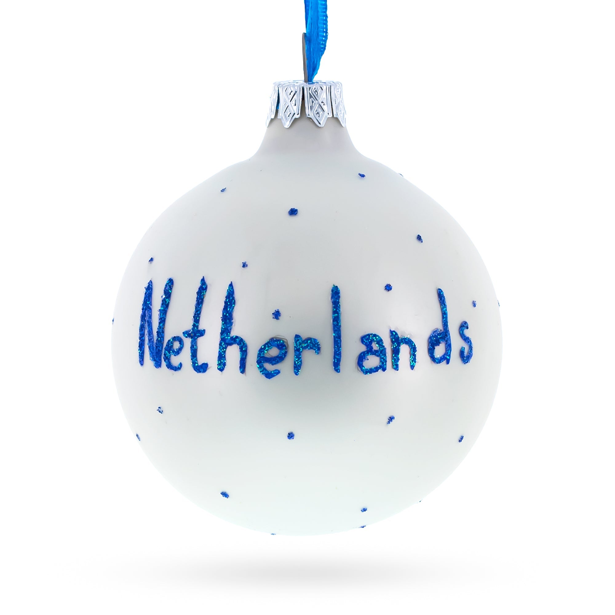 Flag of Netherlands Glass Ball Christmas Ornament 3.25 Inches