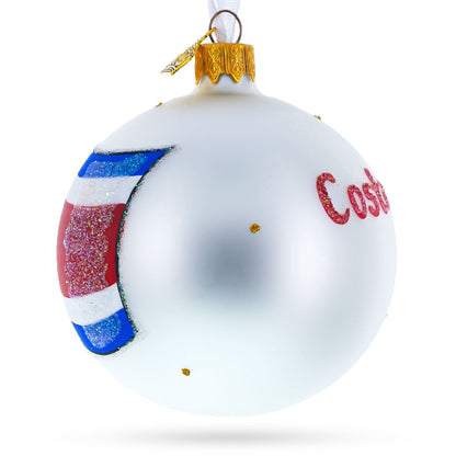 Flag of Costa Rica Glass Ball Christmas Ornament 3.25 Inches BestPysanky