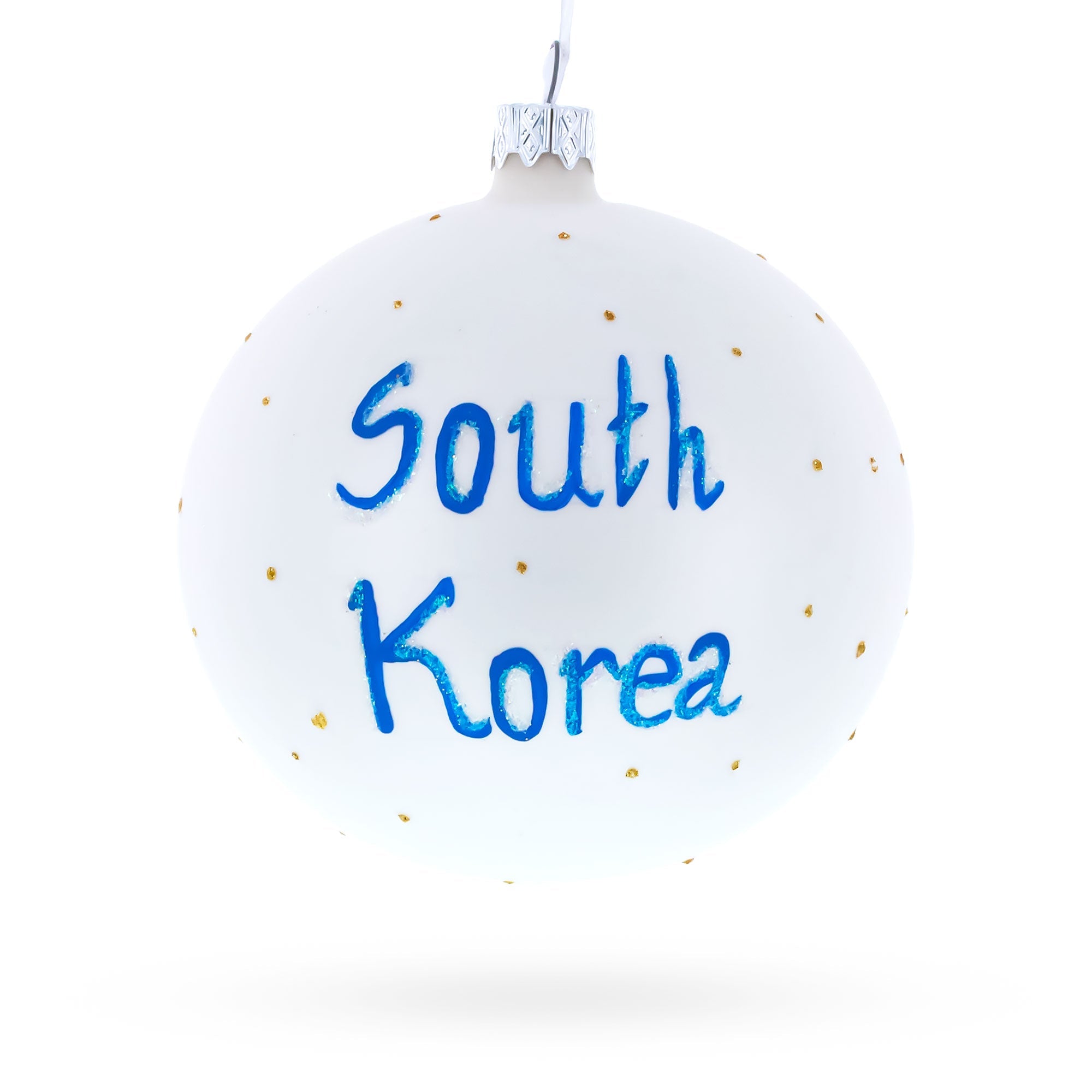Flag of South Korea Glass Ball Christmas Ornament 4 Inches