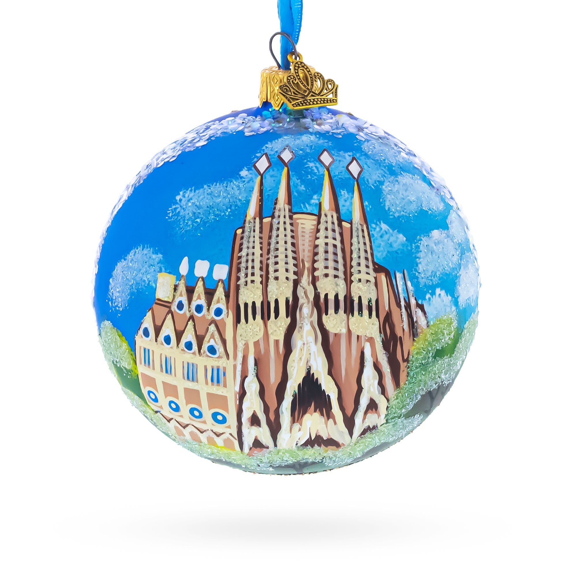 La Sagrada Familia, Barcelona, Spain Glass Ball Christmas Ornament 4 Inches