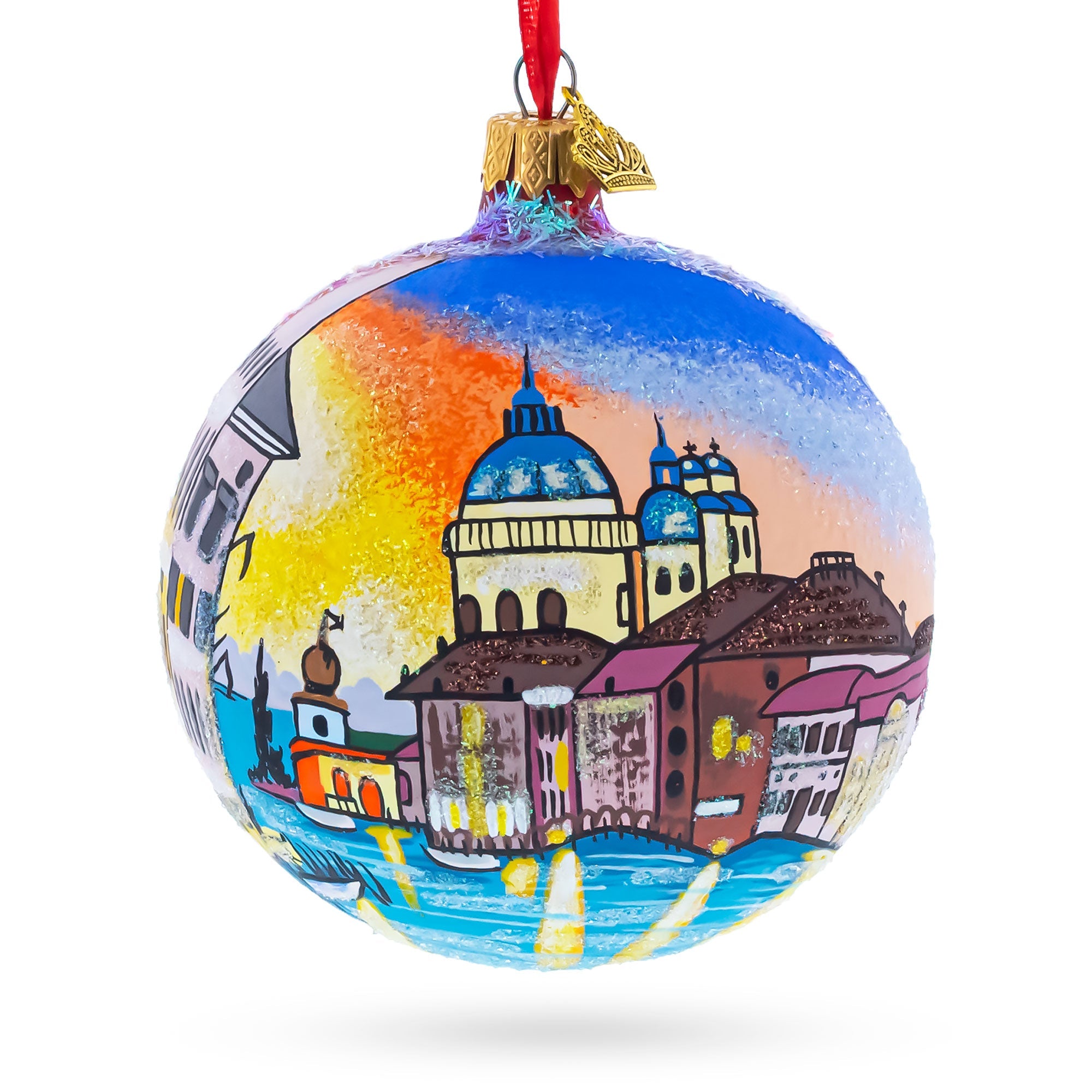 Venetia, Italy Glass Ball Christmas Ornament 4 Inches