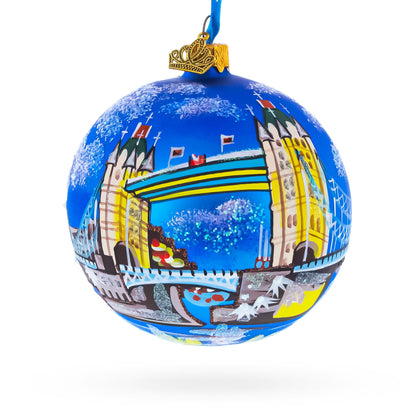 Tower Bridge, London, United Kingdom Glass Ornament 4 Inches BestPysanky