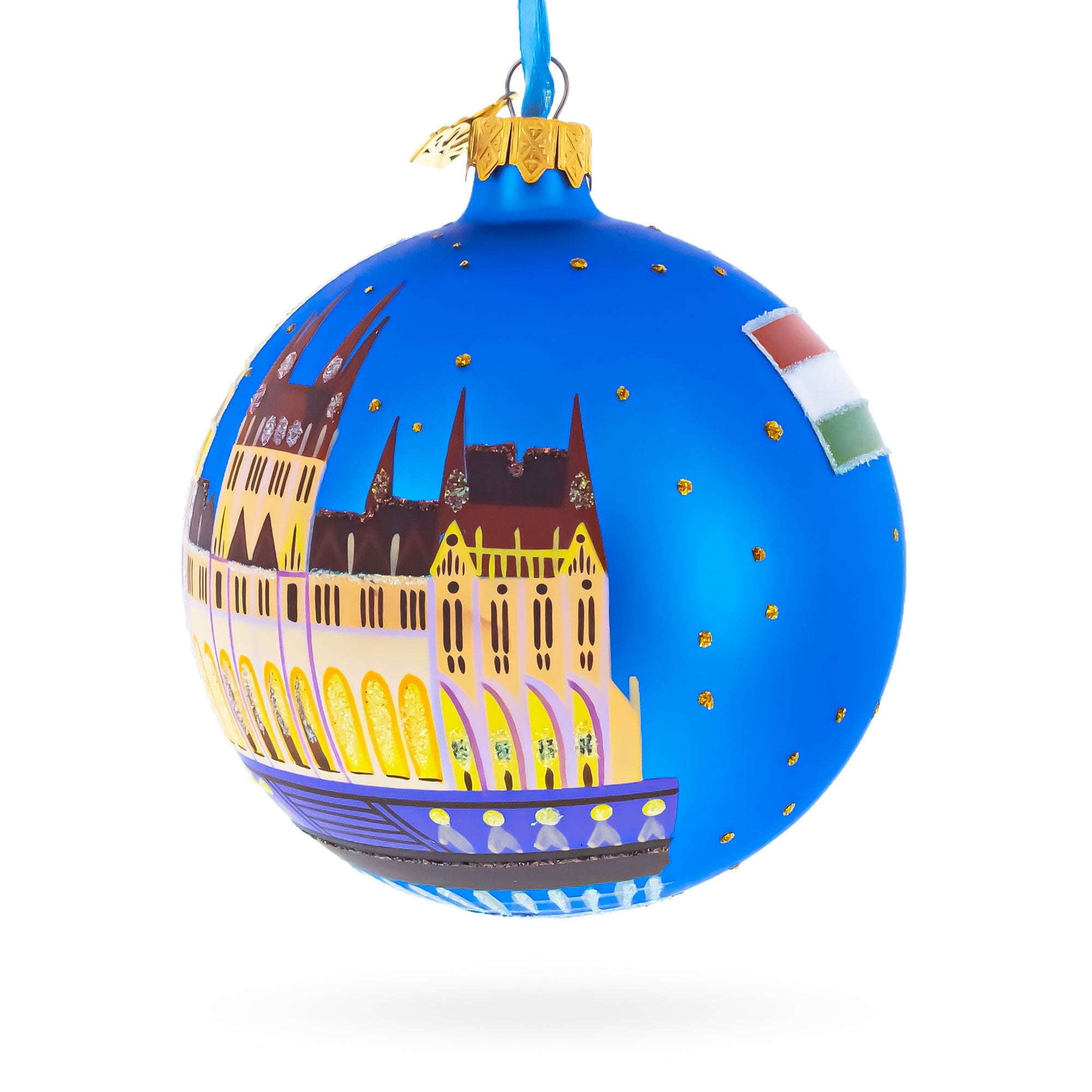 Budapest Parliament, Hungary Glass Ball Christmas Ornament 4 Inches