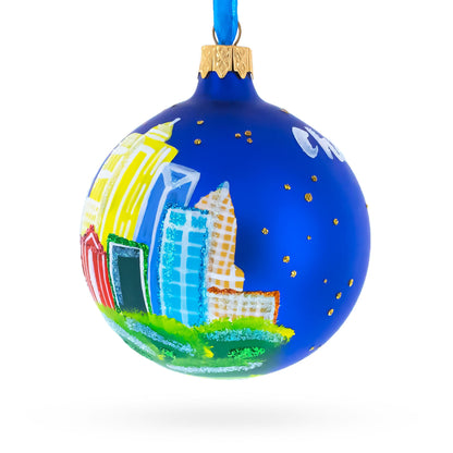Charlotte, North Carolina, USA Glass Christmas Ornament 3.25 Inches BestPysanky