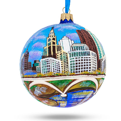 Columbus, Ohio, USA Glass Ball Christmas Ornament 4 Inches