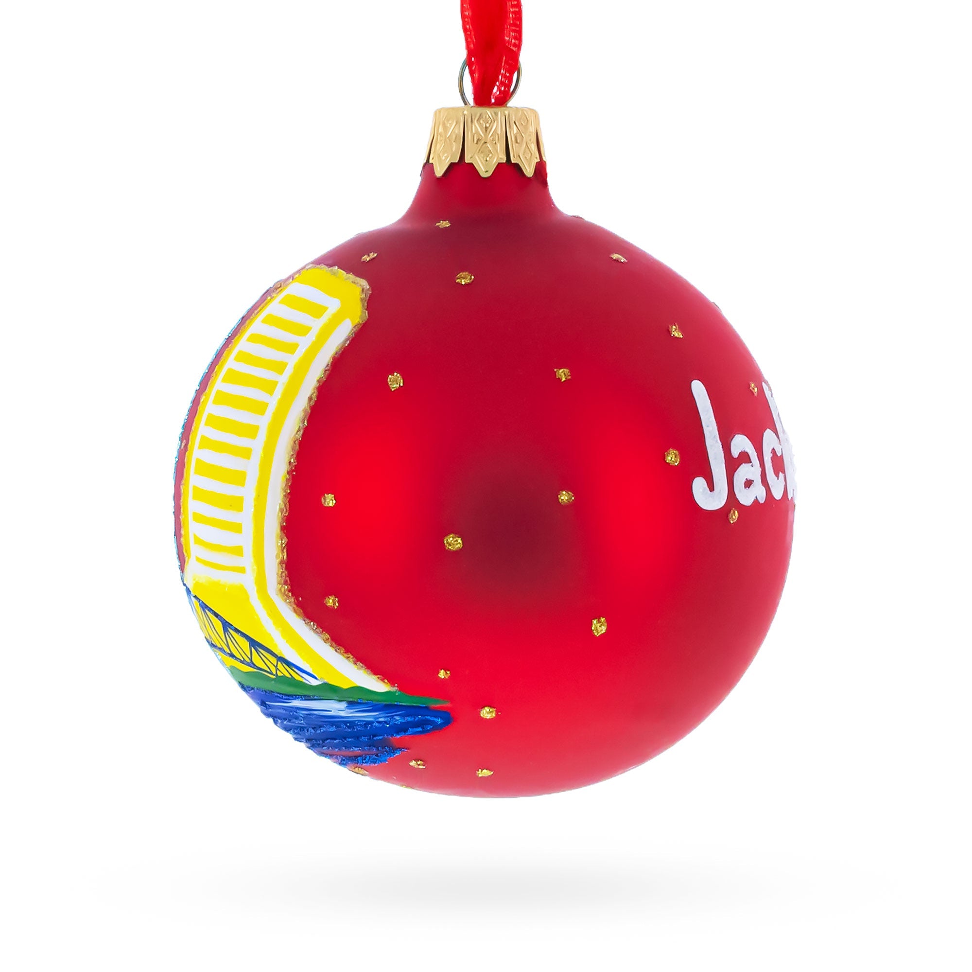 Jacksonville, Florida, USA Glass Christmas Ornament 3.25 Inches