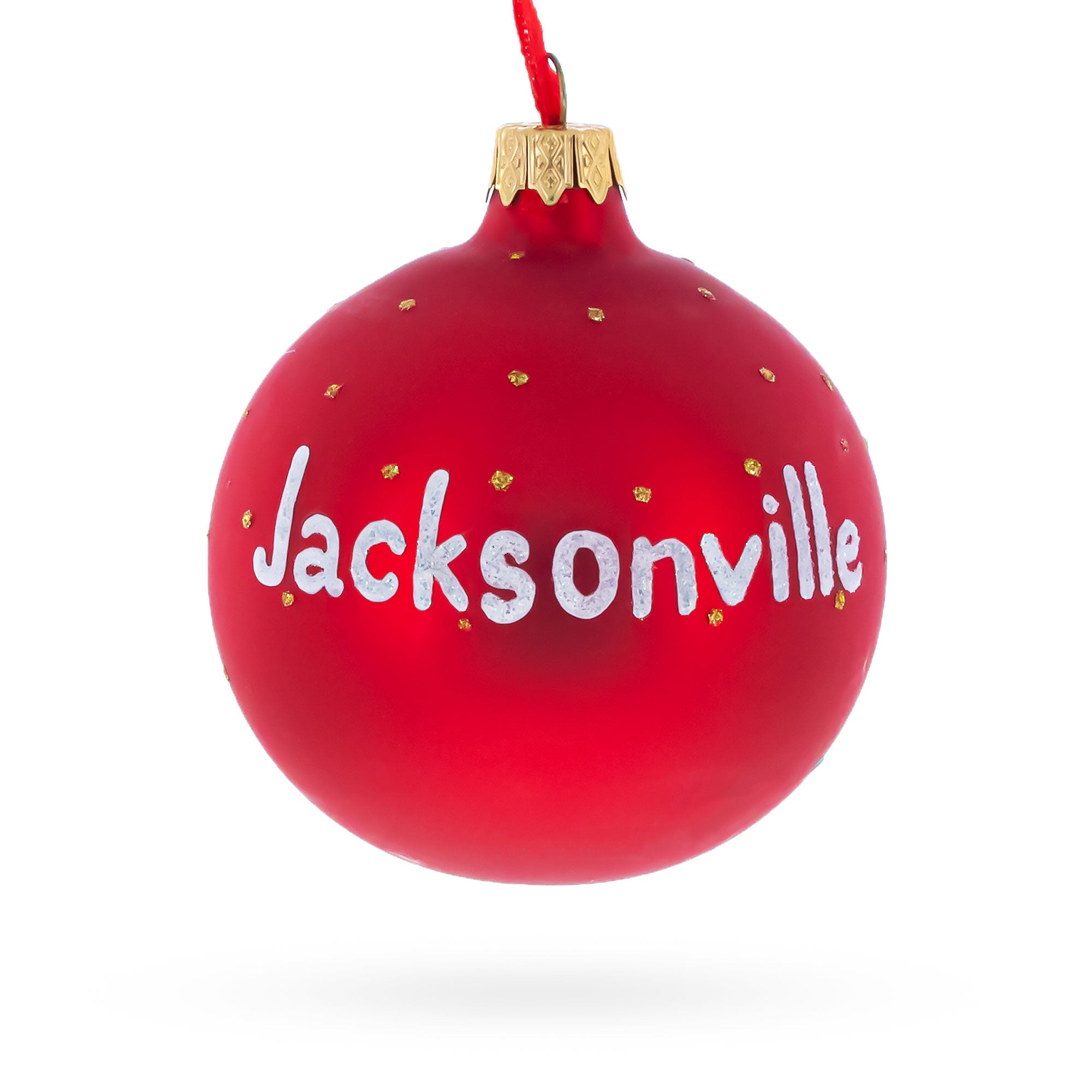 Jacksonville, Florida, USA Glass Christmas Ornament 3.25 Inches