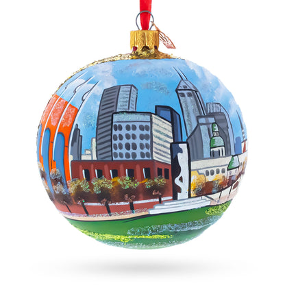 Indianapolis, Indiana, USA Glass Ball Christmas Ornament 4 Inches