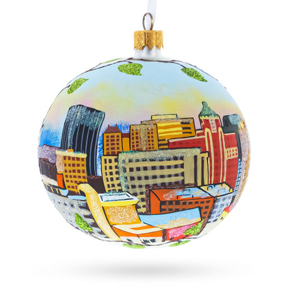 El Paso, Texas, USA Glass Ball Christmas Ornament 4 Inches