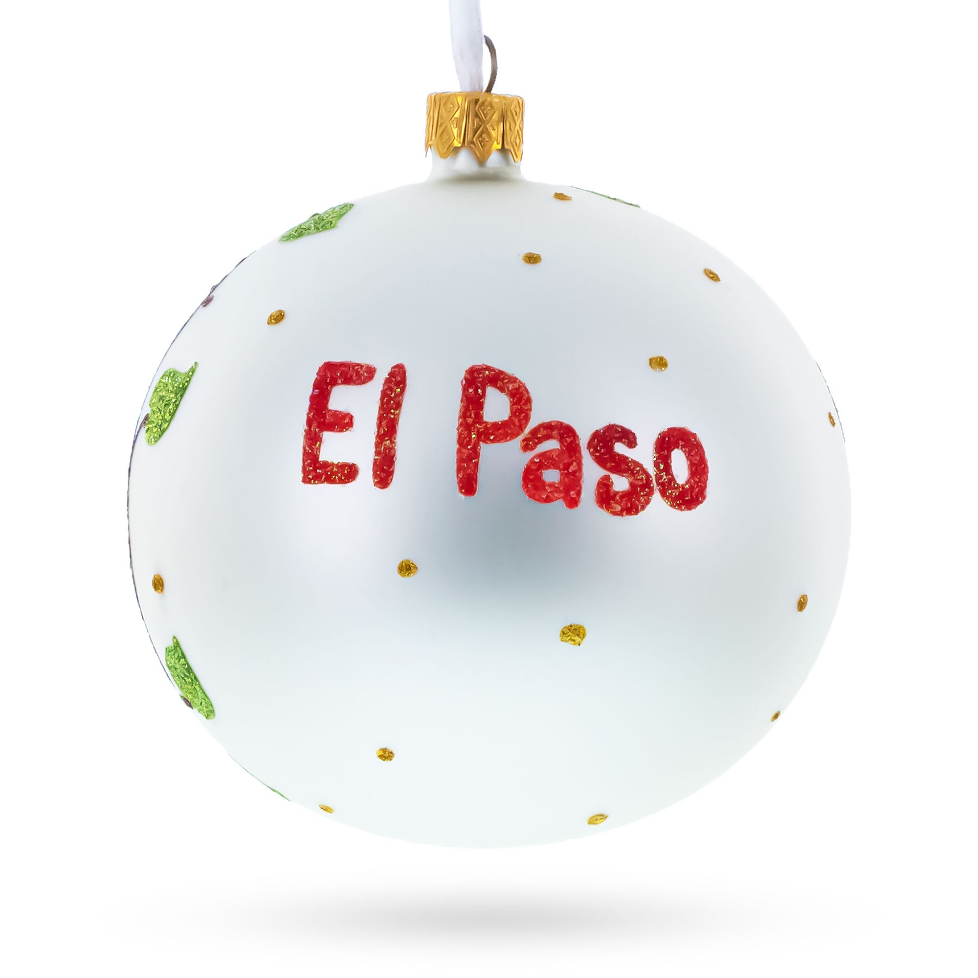 El Paso, Texas, USA Glass Ball Christmas Ornament 4 Inches