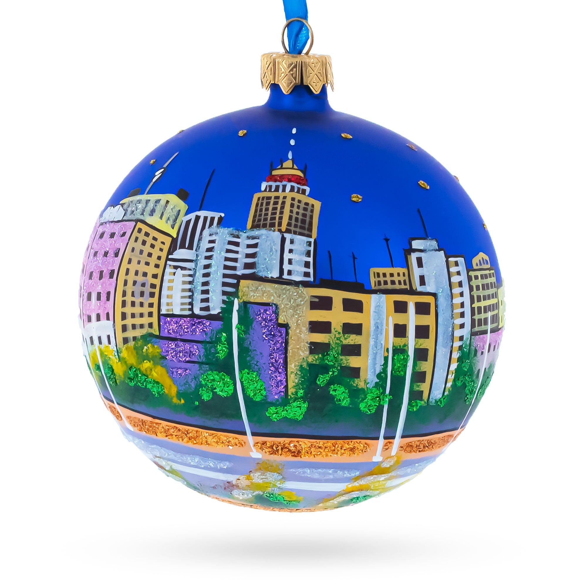 Fresno, California, USA Glass Ball Christmas Ornament 4 Inches BestPysanky