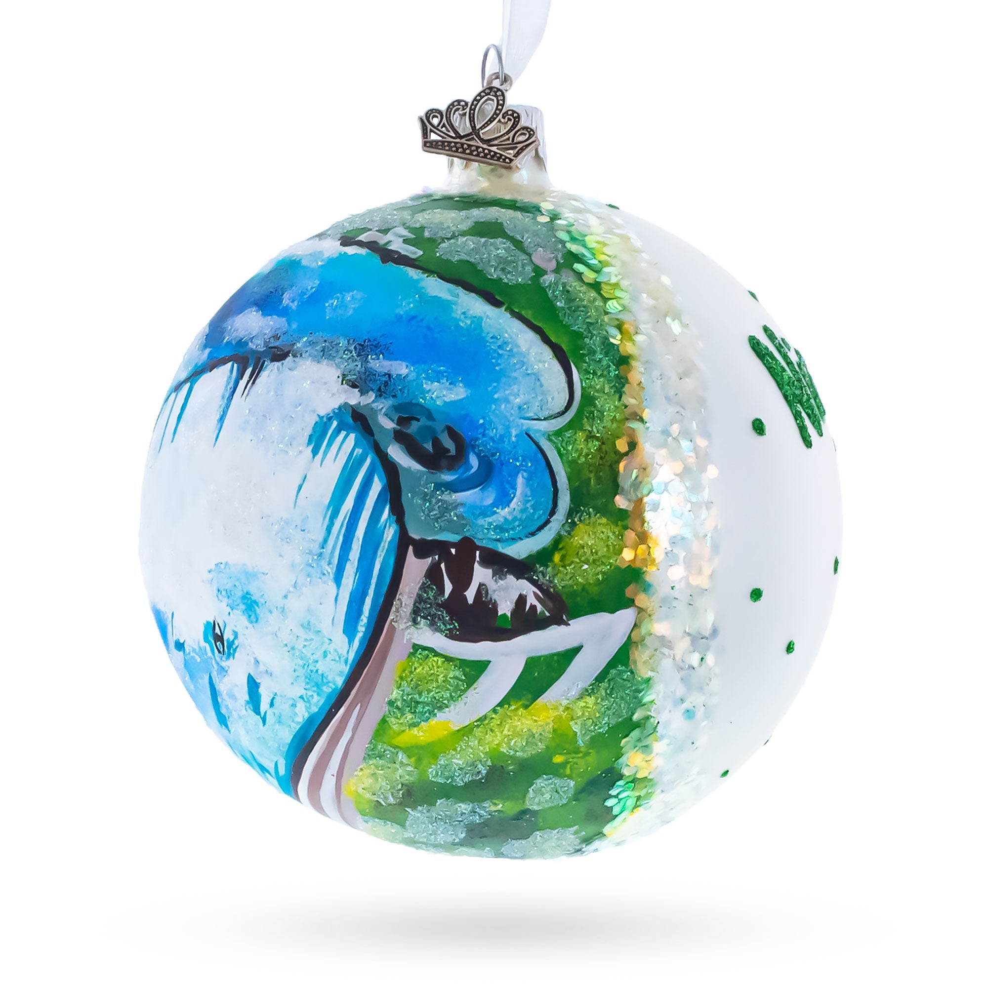Niagara Falls, USA / Canada Glass Ball Christmas Ornament 4 Inches BestPysanky