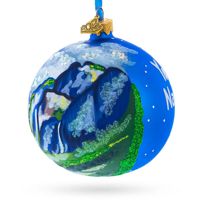 Yosemite National Park, Sierra Nevada California Glass Ball Christmas Ornament 4 Inches