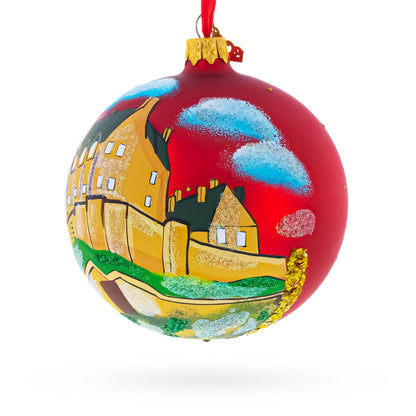 Edinburgh Castle, Scotland, UK Glass Ball Christmas Ornament 4 Inches
