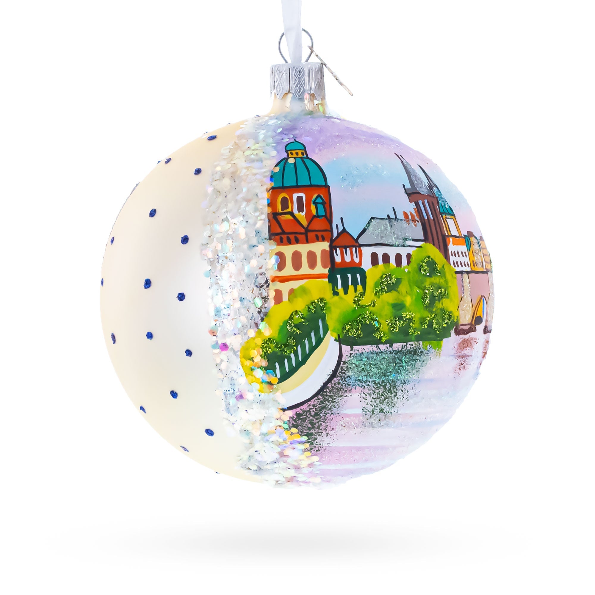 Karluv Most, Prague, Czech Republic Glass Ball Christmas Ornament 4 Inches