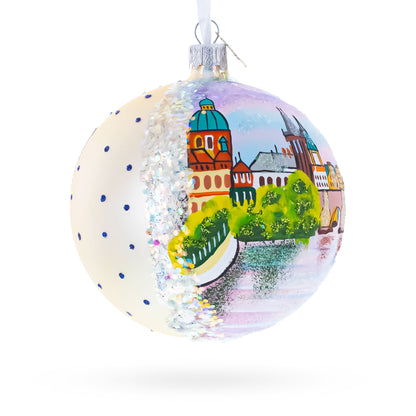 Karluv Most, Prague, Czech Republic Glass Ball Christmas Ornament 4 Inches