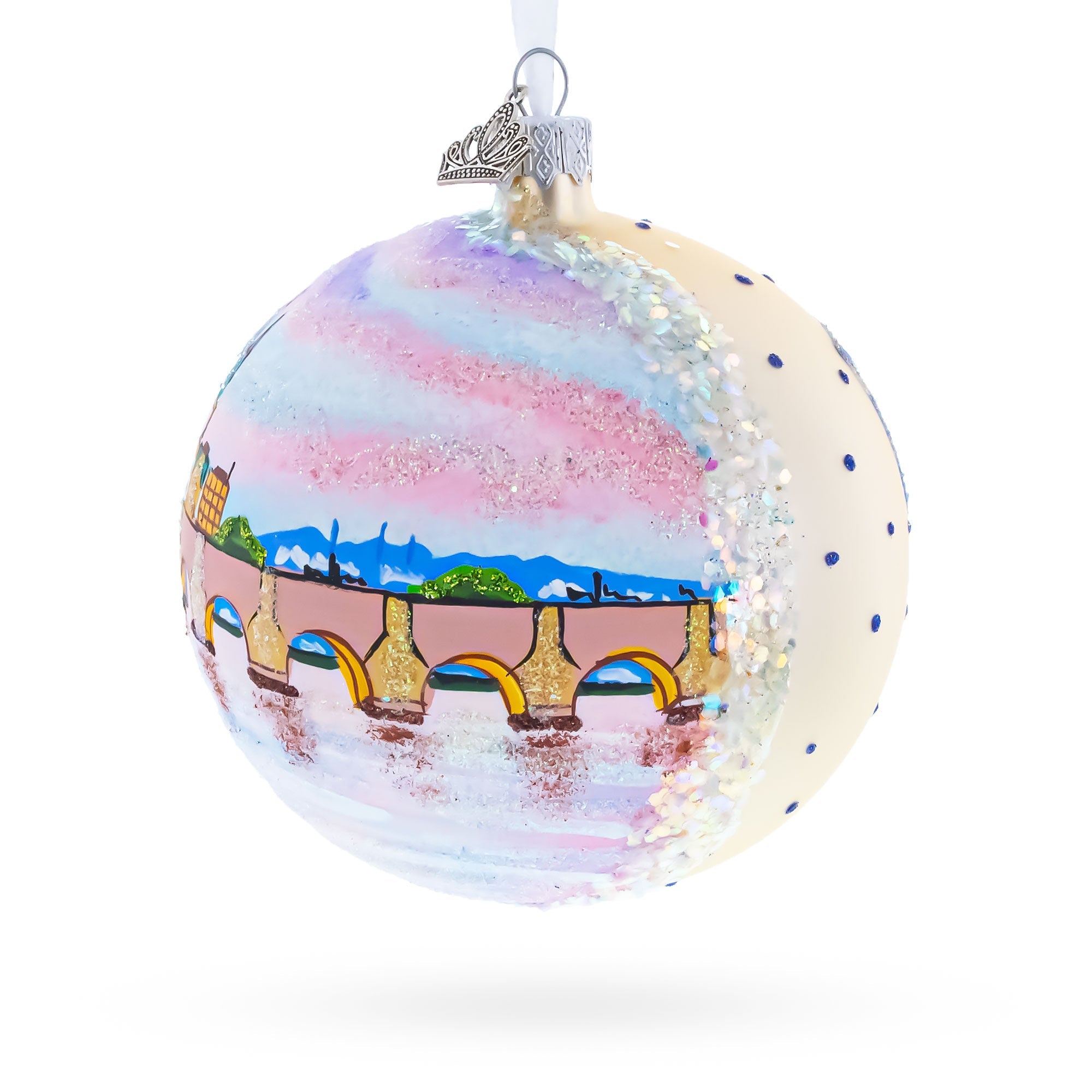 Karluv Most, Prague, Czech Republic Glass Ball Christmas Ornament 4 Inches