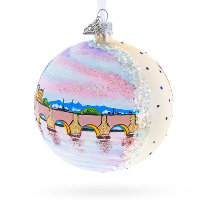 Karluv Most, Prague, Czech Republic Glass Ball Christmas Ornament 4 Inches