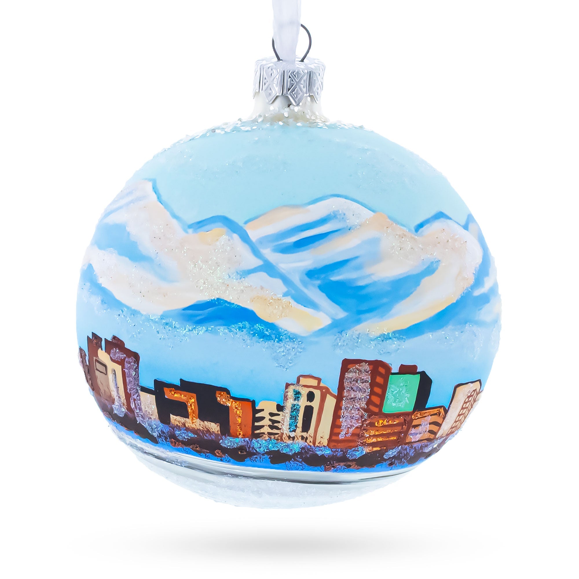 Anchorage, Alaska Glass Ball Christmas Ornament 4 Inches BestPysanky