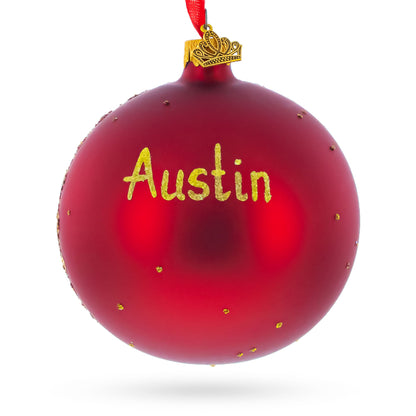 Austin, Texas Glass Ball Christmas Ornament 4 Inches