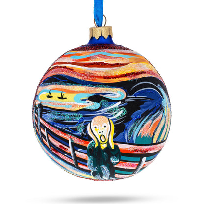 1893 Edvard Munch's 'The Scream' Glass Ball Christmas Ornament 4 Inches