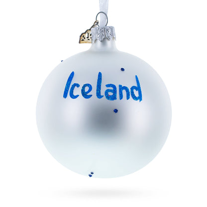 Flag of Iceland Glass Ball Christmas Ornament 3.25 Inches BestPysanky