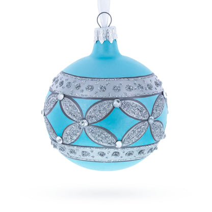 American Art Nouveau Cross with Diamonds Glass Ball Christmas Ornament 3.25 Inches BestPysanky