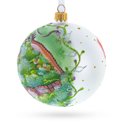The Great Wall of China Glass Ball Christmas Ornament 4 Inches